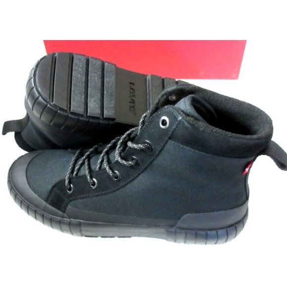 Levi's Strauss Men's La Paz 2.0 Lace Up Canvas Casual Boots All Black NIB - Picture 5 of 6
